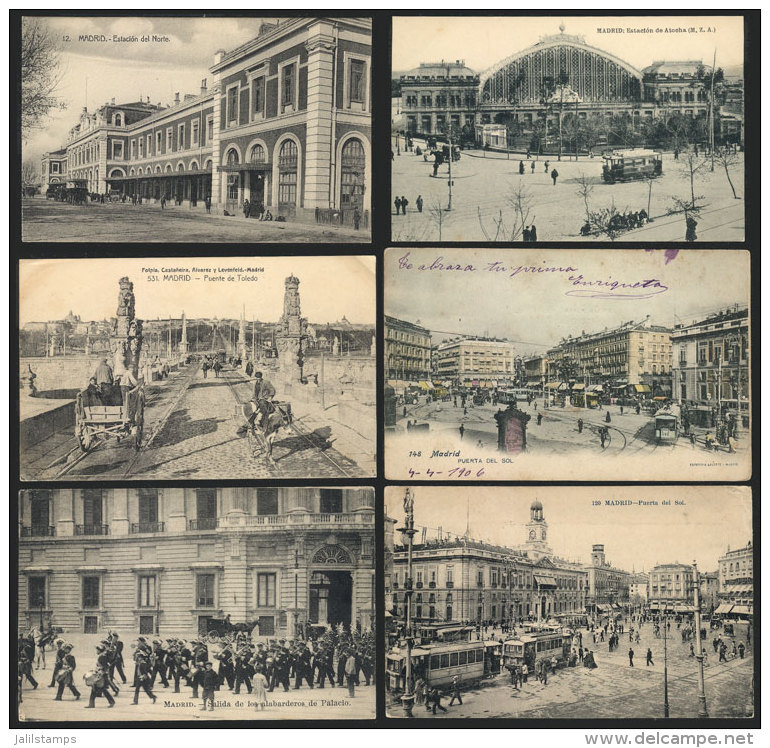 MADRID: 46 Old Postcards With Very Interesting Views, General Quality Is Fine To VF, Very Good Lot With High Retail... - Sonstige & Ohne Zuordnung