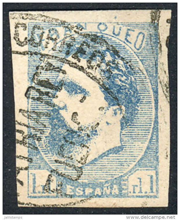 Yvert 1, 1873 Carlos 1R. Light Blue, Wide Margins, Used, VF Quality, Catalog Value Euros 475. - Other & Unclassified