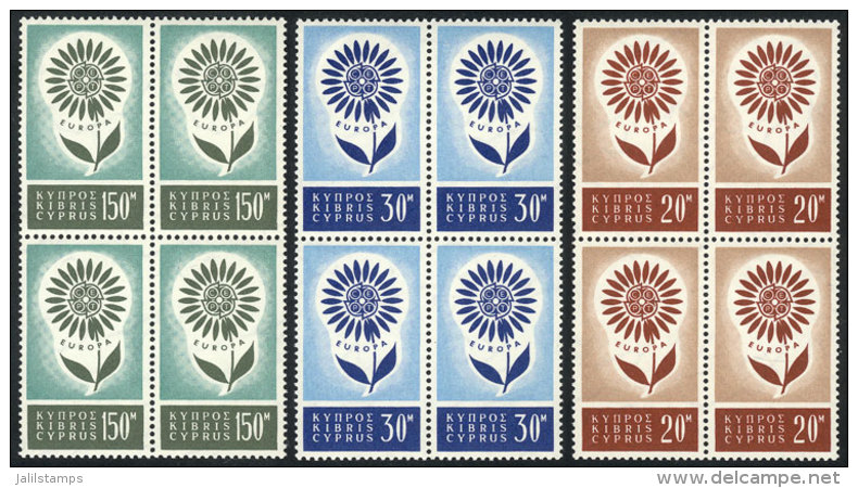 Yvert 232/234, 1964 Topic Europa, MNH Blocks Of 4, Excellent Quality, Catalog Value Euros 240. - Andere & Zonder Classificatie