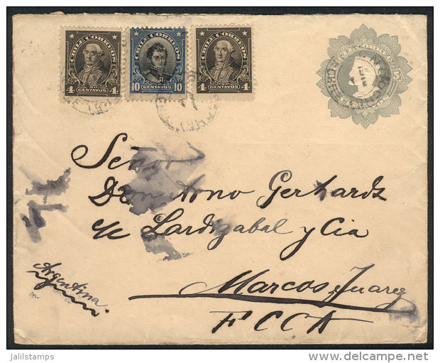 5c. Stationery Envelope Uprated With 18c. In Postage Stamps, Sent From Loncoche To Marcos Juarez (Argentina) In... - Chili