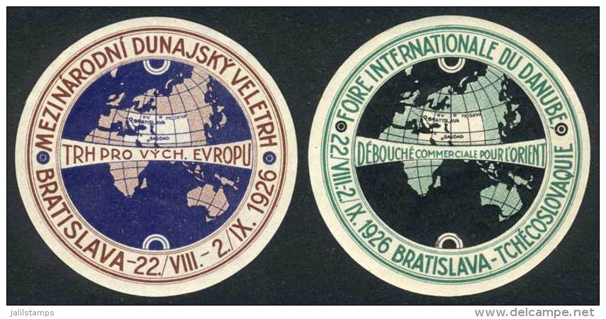 2 Cinderellas Of The Danube World Exposition In Bratislava 1926, Fine Quality, Rare! - Andere & Zonder Classificatie