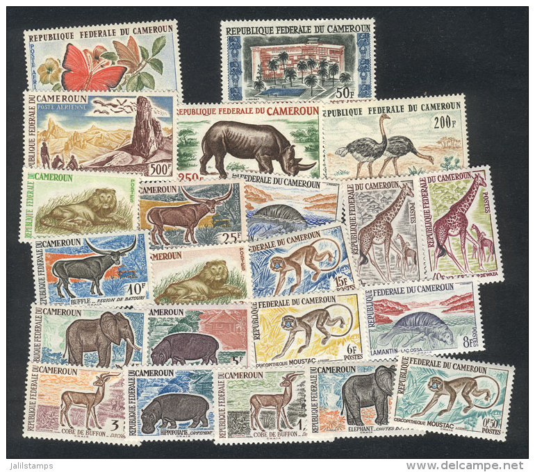 Yv.339/53 + A.53/6, 1962/4 Animals, Complete Set Of 22 Unmounted Values, Excellent Quality. - Kamerun (1960-...)