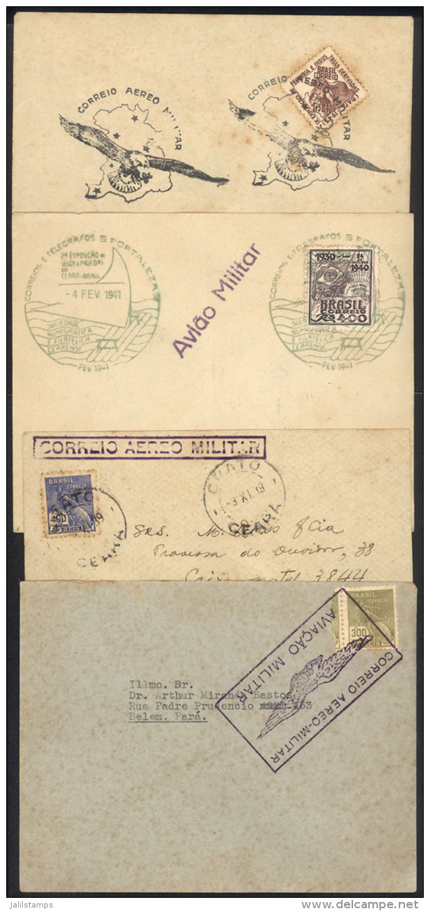 Circa 1939/1944: 4 Flown Covers With MILITARY AIRMAIL Marks, Very Nice And Interesting For The Specialist! - Other & Unclassified