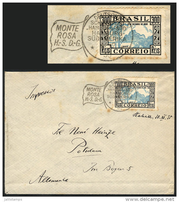 Cover Franked By RHM.C-96 ALONE, Sent From Bahia To Germany On 30/NO/1935, With Postmark Of Germany Ship MONTE ROSA... - Other & Unclassified