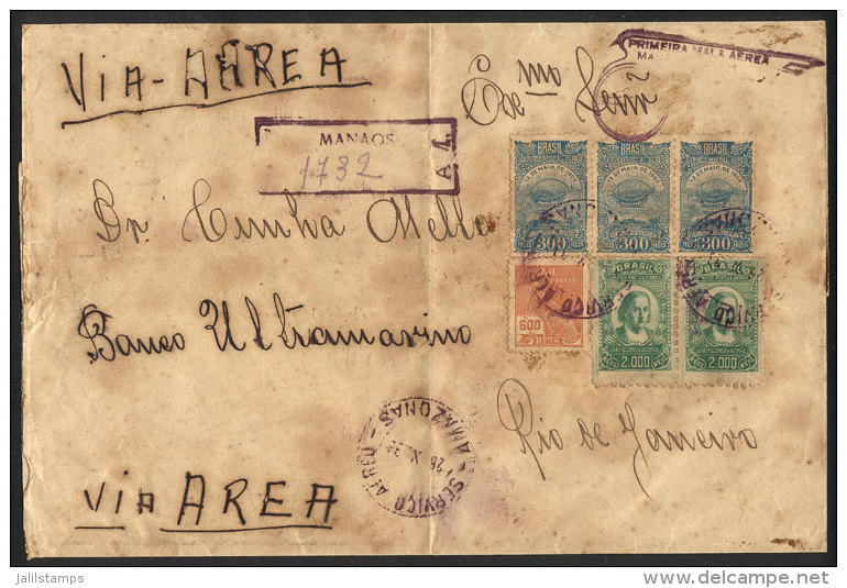 Wrapper That Contained Printed Matter Sent By Registered Airmail From MANAOS To Rio De Janeiro On 26/OC/1933, It... - Other & Unclassified
