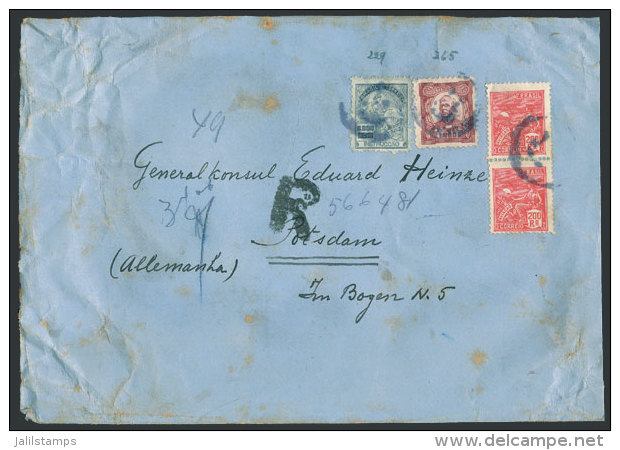 Registered Cover Sent From Sao Paulo To Germany In NOV/1927, Franked With 3,400Rs., Very Interesting! - Other & Unclassified