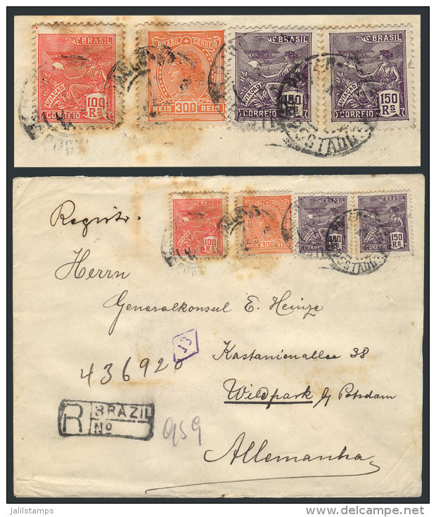 Registered Cover Sent From Sao Paulo To Germany In DEC/1921 With Nice Postage Of 700Rs., Interesting! - Andere & Zonder Classificatie