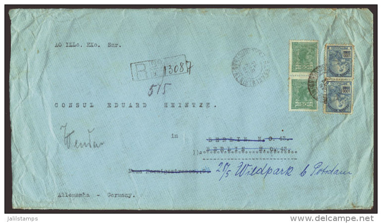 Large Cover Sent From Curitiba To Germany On 24/AP/1920 With Interesting Postage Of 2,100Rs., VF Quality - Sonstige & Ohne Zuordnung