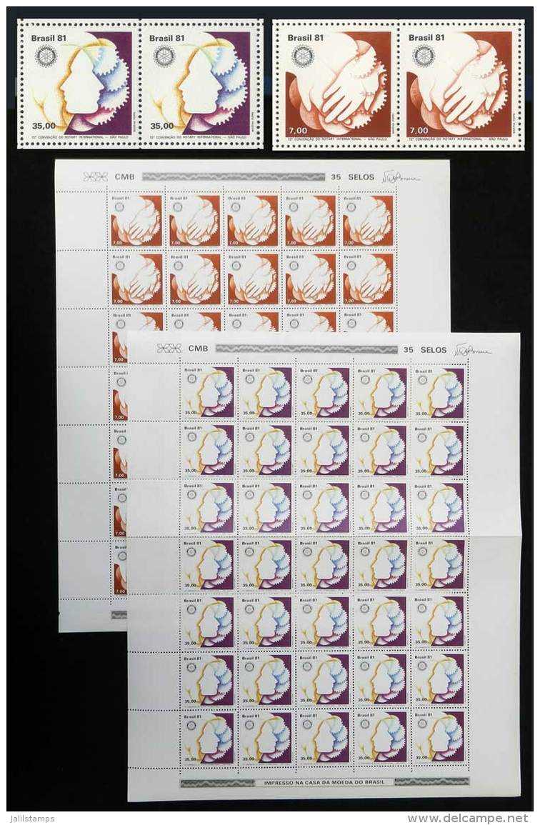 Yv.1477/8, 1981 Rotary, Set Of 2 Values In Complete Sheets Of 25 Examples, VF Quality, Catalog Value Euros 78.75 - Otros & Sin Clasificación