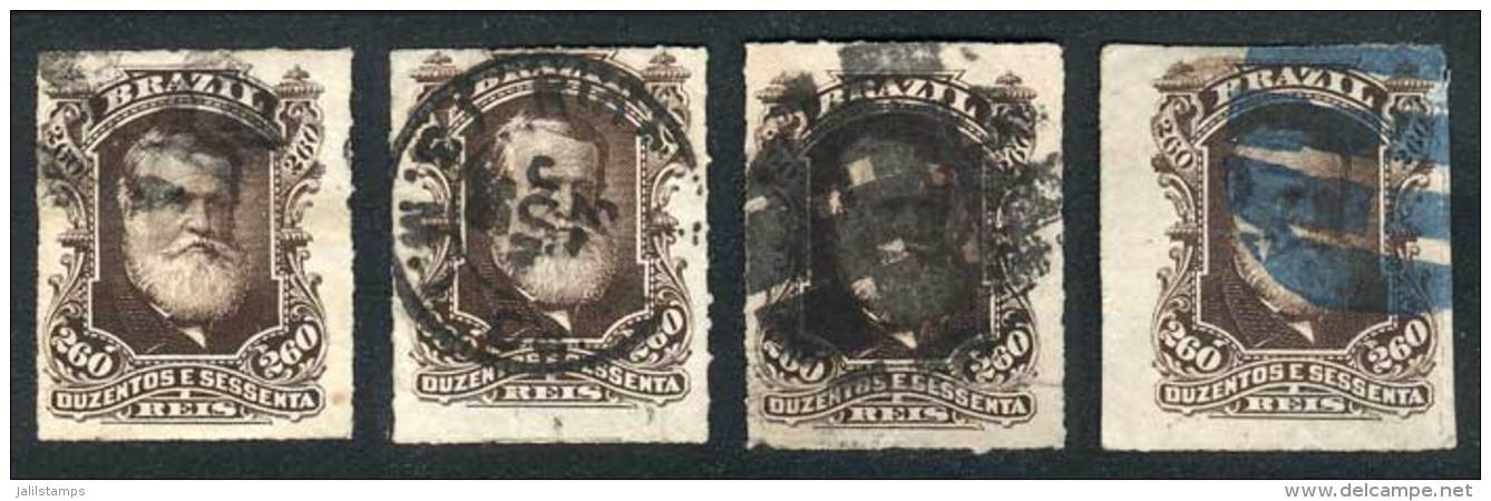 Sc.74, 1878/9 260R. Dark Brown, 4 Used Examples, All With DIFFERENT CANCELS, VF Quality, Catalog Value US$110. - Otros & Sin Clasificación