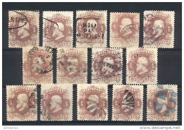 Sc.54, 1866 20R. Red Lilac, 14 Used Examples, All With DIFFERENT CANCELS, VF Quality! - Sonstige & Ohne Zuordnung
