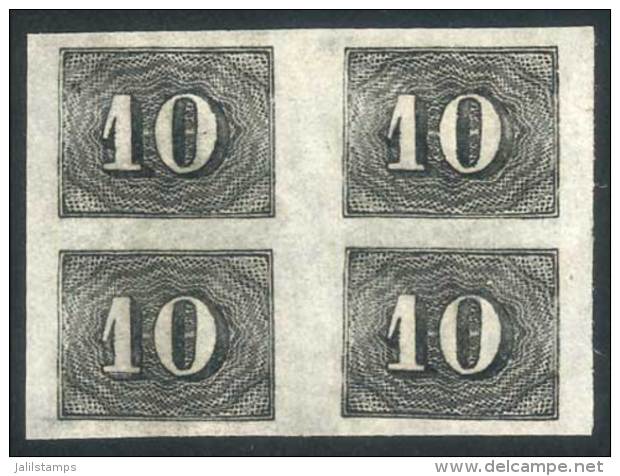 Sc.21, 1850 10R. Black, Beautiful Unused BLOCK OF 4, Excellent Quality! - Sonstige & Ohne Zuordnung