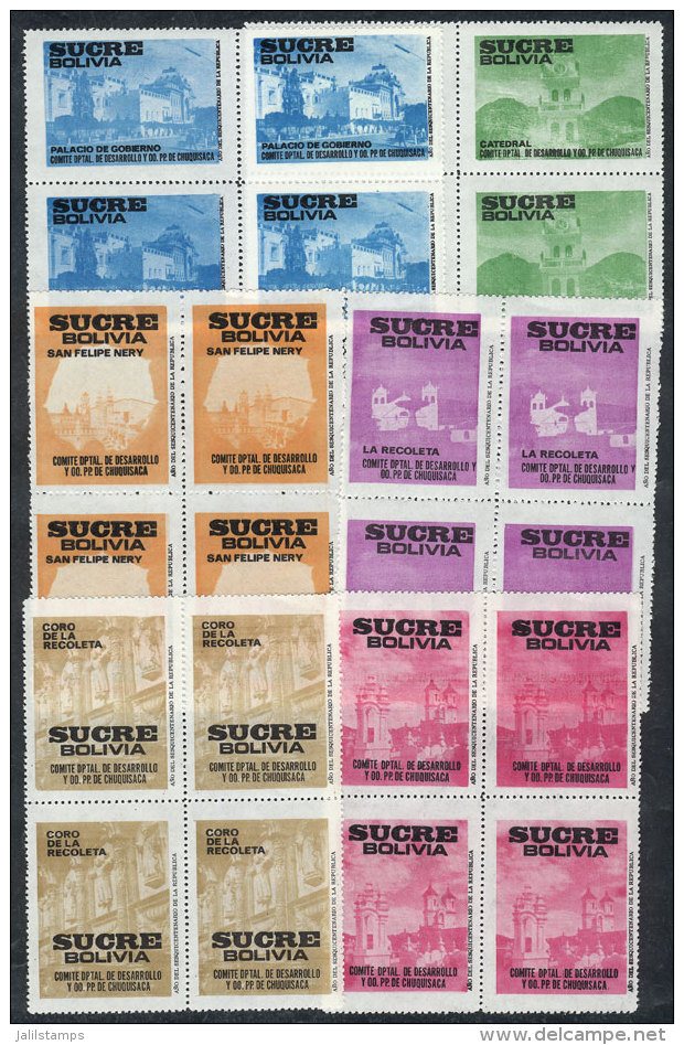 SUCRE: Set Of 6 Different Cinderellas In Blocks Of 4, MNH, Very Fine! - Bolivien