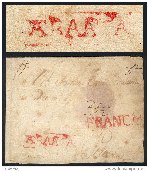 Entire Letter (with Evident Signs Of Having Been Heavily Stained And Cleaned) Sent To Potosi, With The Rare Marks... - Bolivia