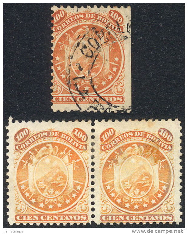 Sc.13, Pair Mint Without Gum + Sc.18 Used, Fine To VF Quality, Catalog Value US$210. - Bolivien