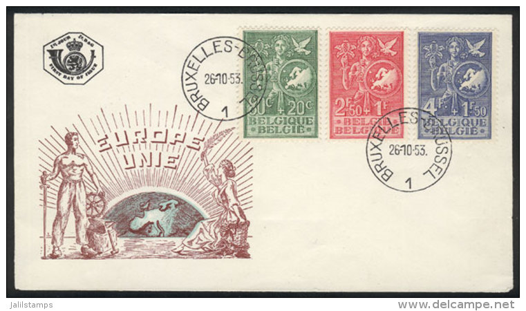 Yvert 927/929, 1953 European Youth, Cmpl. Set Of 3 Values On A FDC Cover, Excellent Quality! - Other & Unclassified