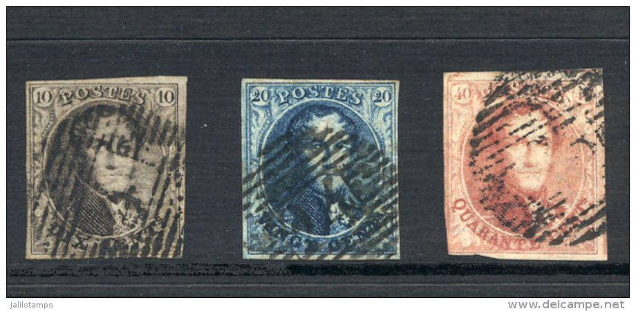 Yv.3/5, 1849/50 Leupold, Complete Set Of 3 Values Printed On Thin Paper, All Of 4 Margins, Good Quality, Catalog... - Andere & Zonder Classificatie