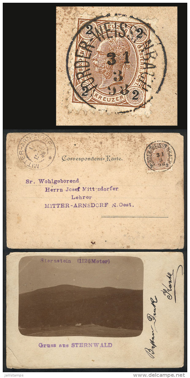 Postcard (view Of Sternstein, Sternwald) Franked With 2kr. And Sent From NORD-WEISSENBACH To Mitter-Arnsdorf On... - Sonstige & Ohne Zuordnung