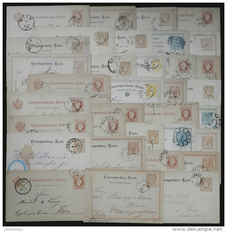 34 Old Used Postal Stationeries, With Some Interesting Postmarks, General Quality Is Fine To VF (few With Defects),... - Sonstige & Ohne Zuordnung