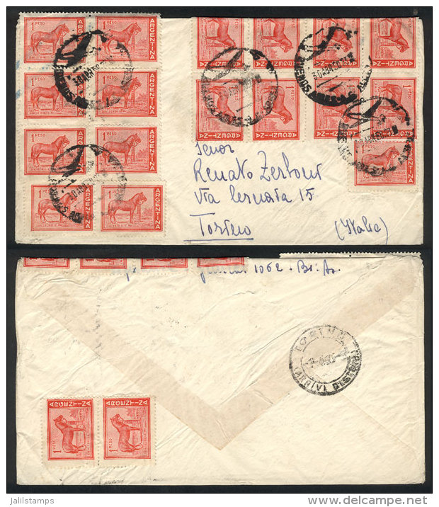 Airmail Cover Sent To Italy On 30/AP/1959 Franked With 19P. (GJ.1127 X19), Very Attractive! - Other & Unclassified