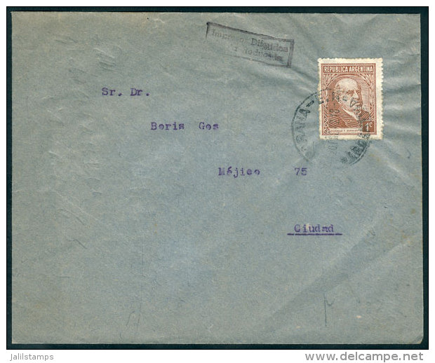 Cover Franked With Sarmiento 1c. (GJ.737) ALONE, Used Locally In Paran&aacute; On 20/JA/1942 As Printed Matter... - Other & Unclassified