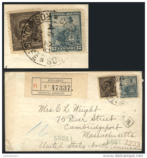 INTERESTING MIXED POSTAGE: 24c. Belgrano (of The Issue "Rivadavia, Belgrano And San Martin") + 12c. Seated Liberty... - Other & Unclassified