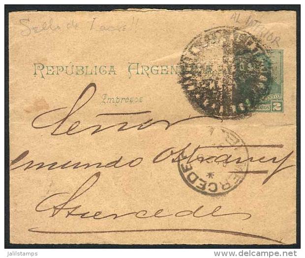 2c. Wrapper With An Extremely Rare Round Negative Cancel "...AL INTERIOR - CORREOS - B. AIRES", And Arrival... - Other & Unclassified