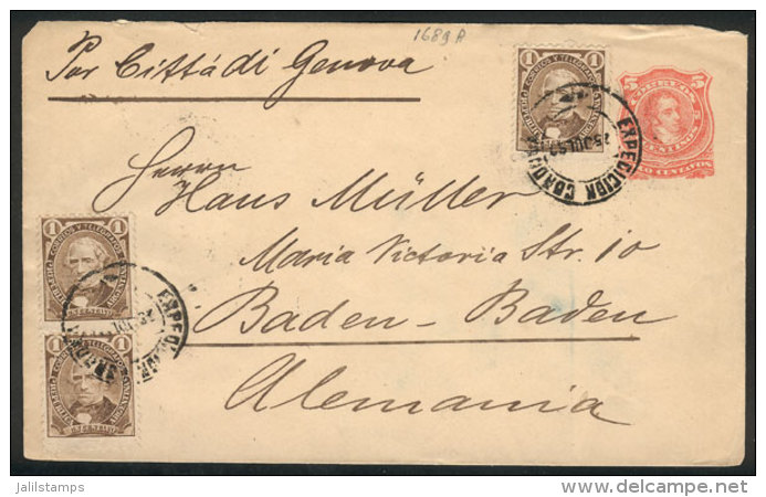 5c. Kidd Stationery Envelope + 3x 1c. "Sudamericana" (total Postage 8c.), Sent From C&oacute;rdoba To Germany On... - Other & Unclassified