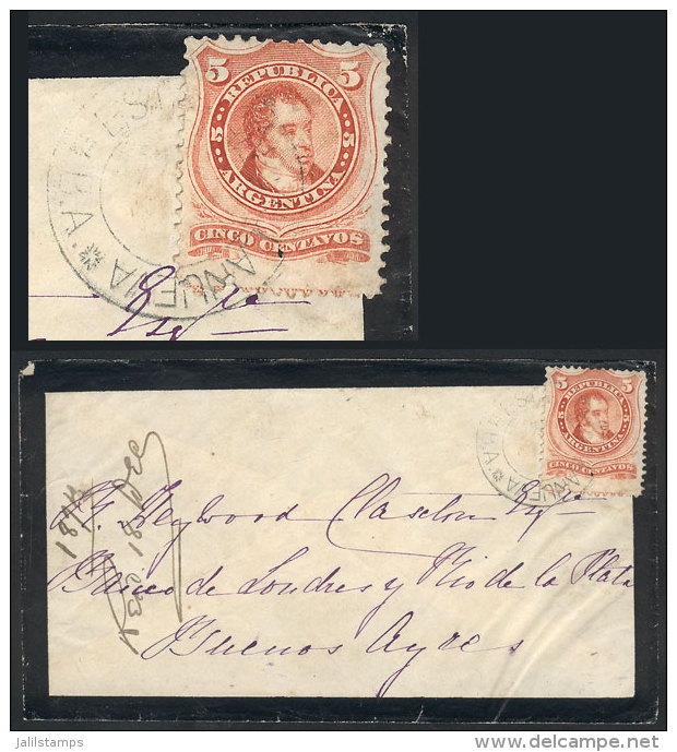 Mourning Cover Sent To Buenos Aires On 18/DE/1874 Franked With 5c., With The Very Rare Double Circle Cancel Of... - Other & Unclassified