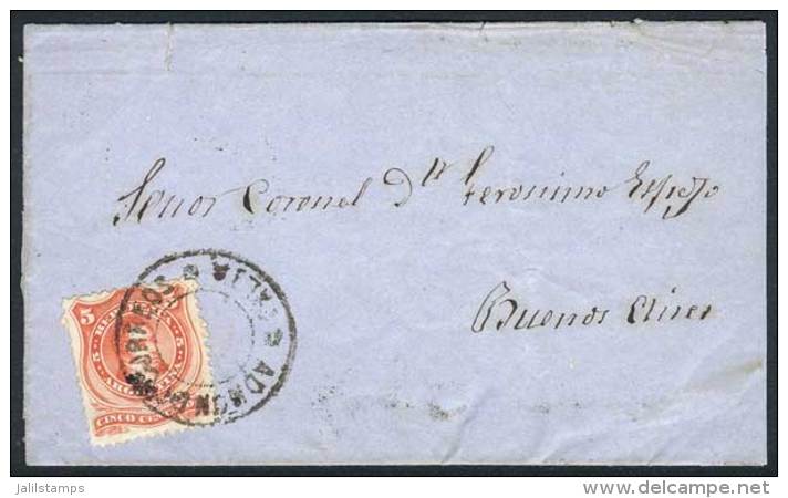 Undated Folded Cover Franked By GJ.38, With Spectacular Double Circle Cancel "ADMON DE CORREOS - SALTA", VF... - Other & Unclassified