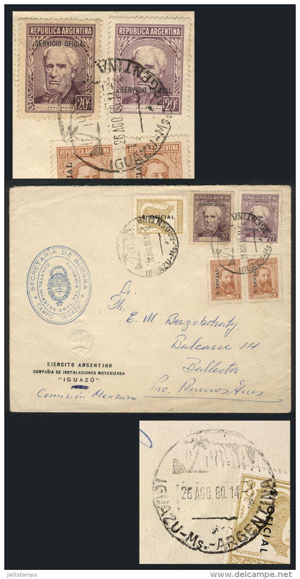 Cover Sent From Iguaz&uacute; To Villa Ballester On 26/AU/1960 With Interesting Postage Of 1P. Combining GJ.714 +... - Officials