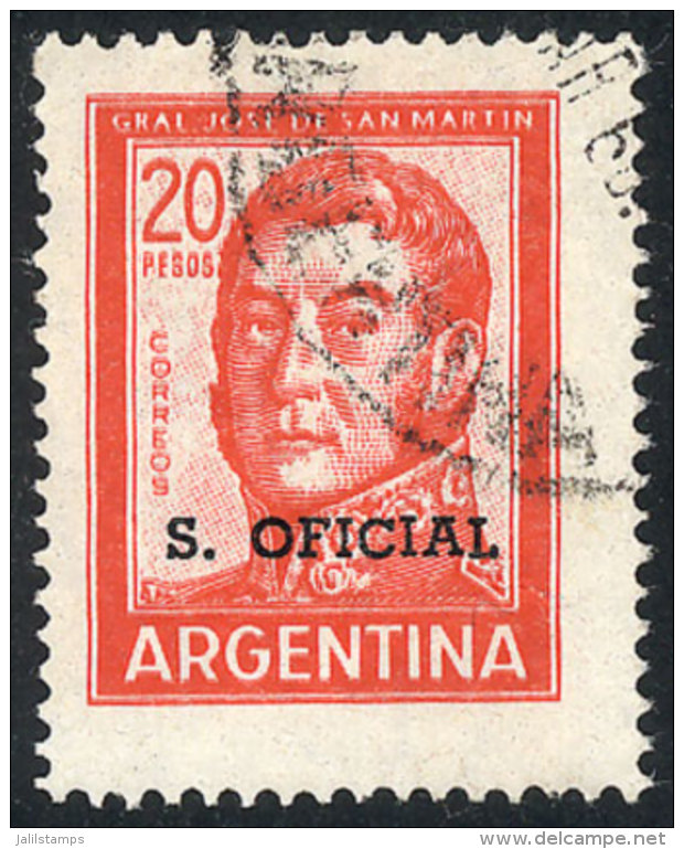 GJ.770a, 20P. San Mart&iacute;n With DOUBLE IMPRESSION OF THE STAMP Variety (this Variety Will Be Included In The... - Dienstmarken