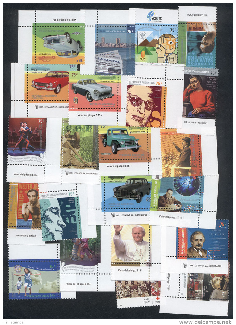 GJ.3421/3493 (without 3483), Commemorative Stamps And Souvenir Sheets Of The Year 2005, Complete, Excellent... - Sonstige & Ohne Zuordnung