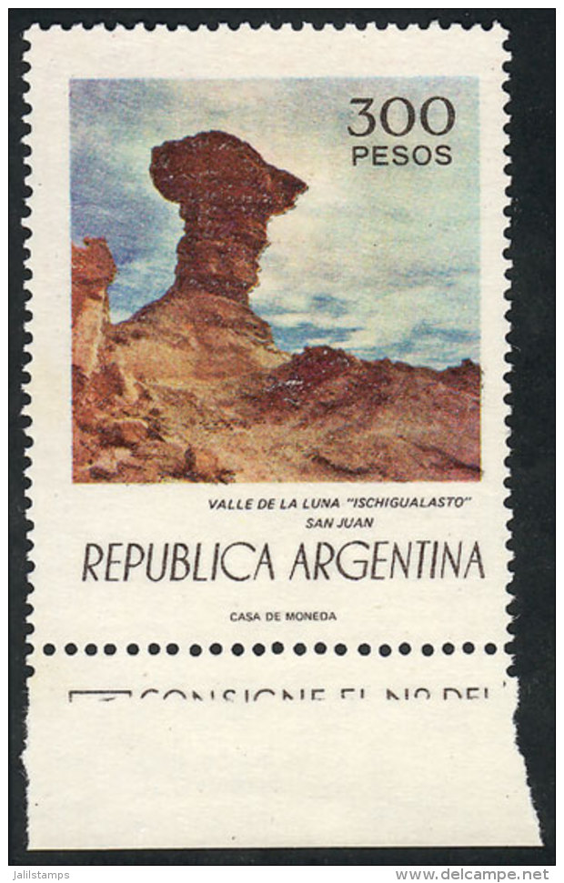 GJ.1761SG, 1977/8 300P. Valle De La Luna Phosphorescent, PRINTED ON GUM, Excellent Quality, Catalog Value US$150 - Other & Unclassified