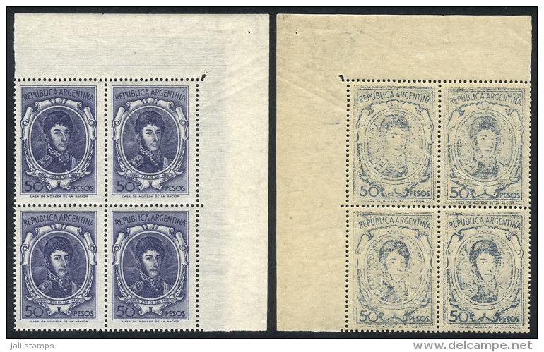 GJ.1318A, Corner Block Of 4 With Variety: OFFSET Impression On Back, VF Quality! - Andere & Zonder Classificatie