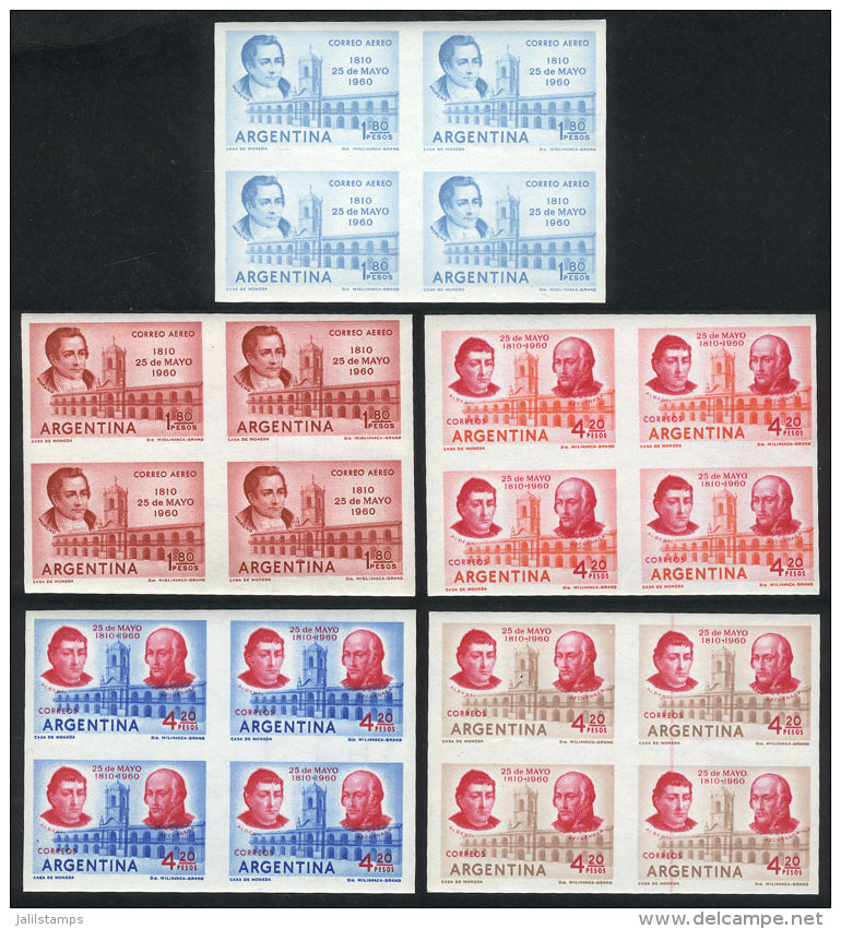GJ.1170 + 1172, 5 Trial Color Proofs, MNH Blocks Of 4 Of Excellent Quality! - Sonstige & Ohne Zuordnung