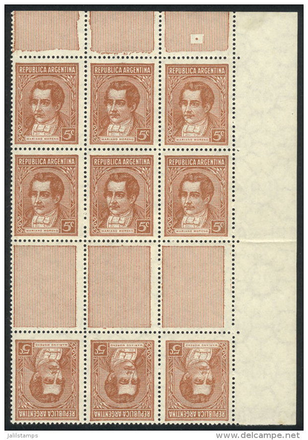 GJ.795TH, Block Of 9 Stamps That Includes 3 Tete-beche Pairs With Horizontal Gutter, VF! - Andere & Zonder Classificatie
