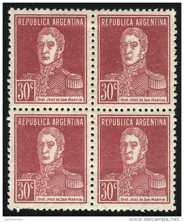 GJ.619, Ribbed Paper, Mint Block Of 4 Of VF Quality, Catalog Value US$100. - Other & Unclassified