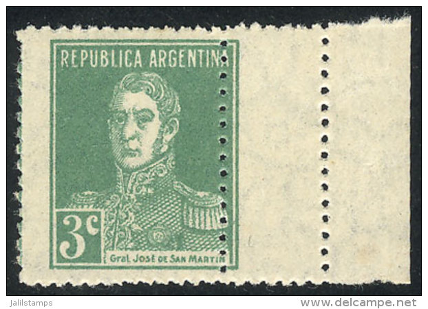 GJ.597, With Variety: Double Perforation At Right, Producing A Small Label, VF And Rare! - Otros & Sin Clasificación