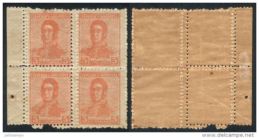 GJ.462, Block Of 4 With DOUBLE PERFORATION Variety, Minor Defect On Gum, Very Attractive! - Sonstige & Ohne Zuordnung