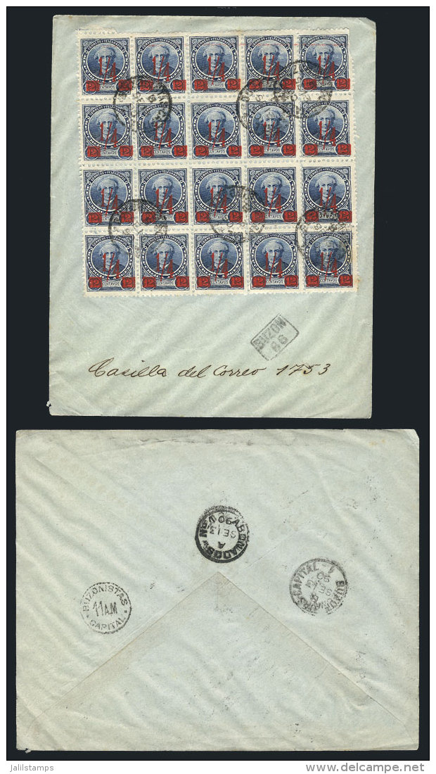 GJ.134, Block Of 20 Examples (total Postage 5c.) Franking A Cover Used In Buenos Aires, VF Quality! - Other & Unclassified