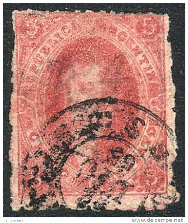 GJ.25, 4th Printing, Used In Buenos Aires On 22/DE/1865, And Line Watermark (right Sheet Margin), VF Quality! - Usados