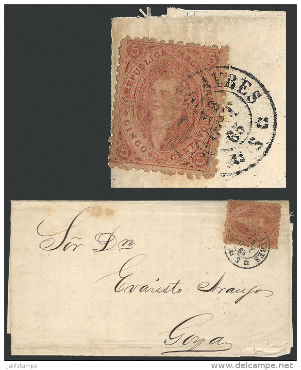 GJ.20j, 3rd Printing, MULATTO Variety, Franking An Entire Letter Sent From Buenos Aires To Goya On 18/OC/1865, VF! - Cartas & Documentos