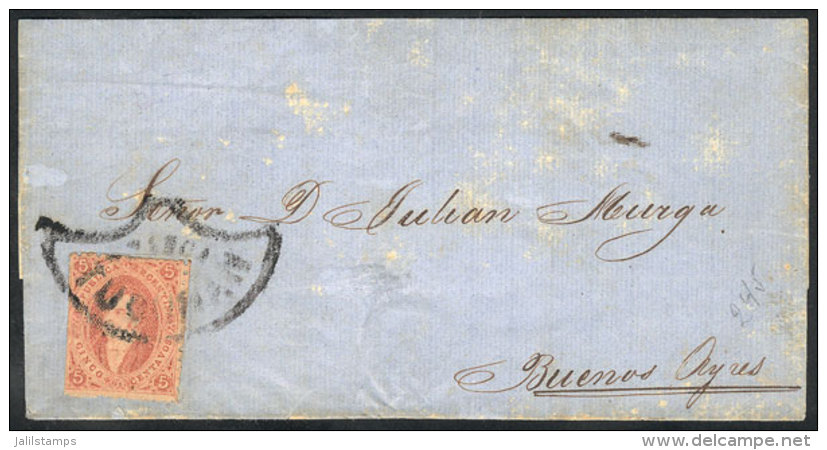 GJ.20, 3rd Printing, Very Clear Impression, Franking A Folded Cover With Fan Cancel Of TUCUM&Aacute;N, VF! - Brieven En Documenten