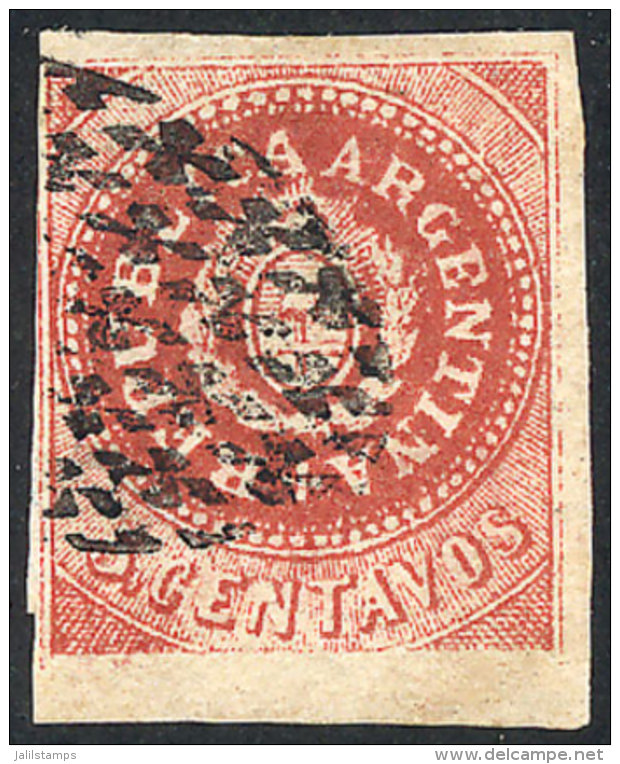 GJ.15b, Narrow C With VARIETY: "bottom Frame Line Omitted", Nice Red Color, VF Quality! - Used Stamps