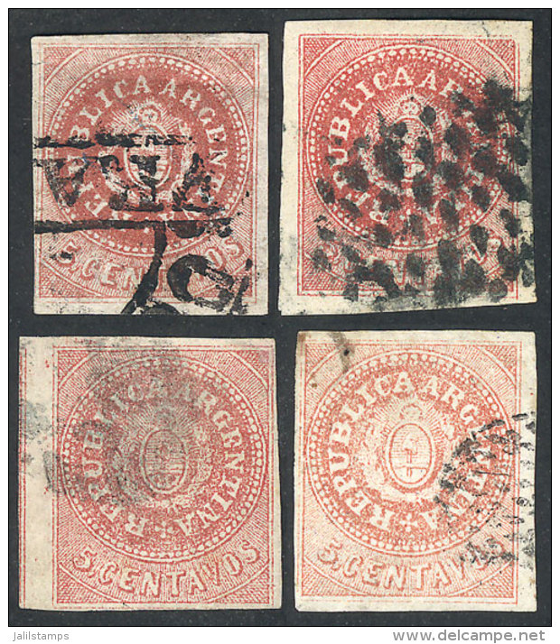 GJ.15, Narrow C, 4 Examples With Different Cancels, Fine General Quality, Interesting! - Usados