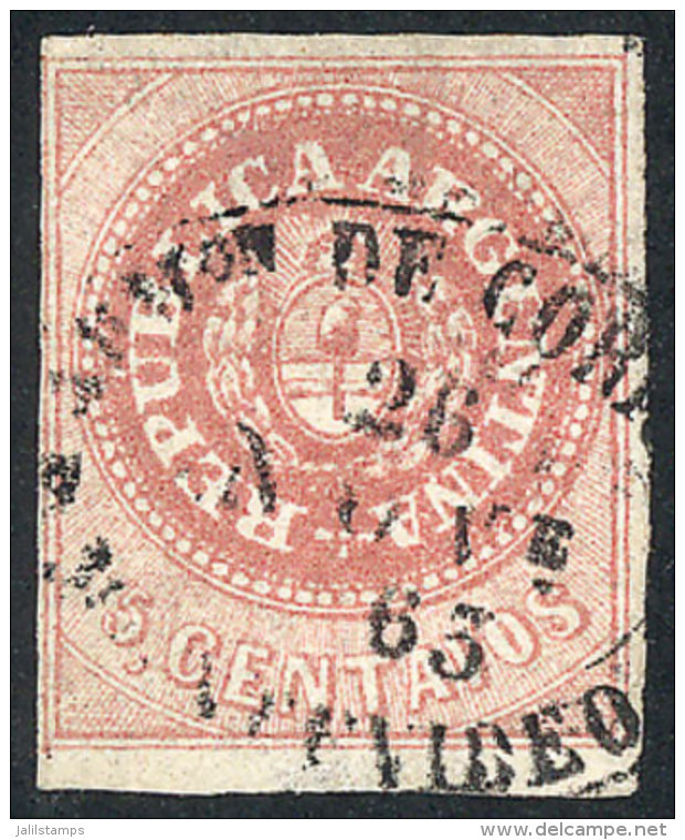 GJ.7, With Arrival Cancel Of MONTEVIDEO, Tiny Thin On Back Of No Importance, VF Front, Rare! - Gebraucht