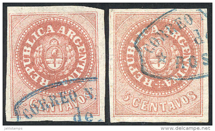 GJ.7 + 7A, 5c. Rose And Salmon-rose, Used, Excellent Quality! - Gebraucht