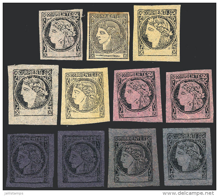 FORGERIES: Group Of 11 Stamps, VF Quality, Interesting For Study! - Corrientes (1856-1880)
