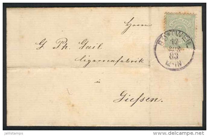 Complete Folded Letter (printed Matter) Sent From Rotweil To Giessen On 17/AP/1883, Franked By Mi.44b, VF Quality,... - Other & Unclassified